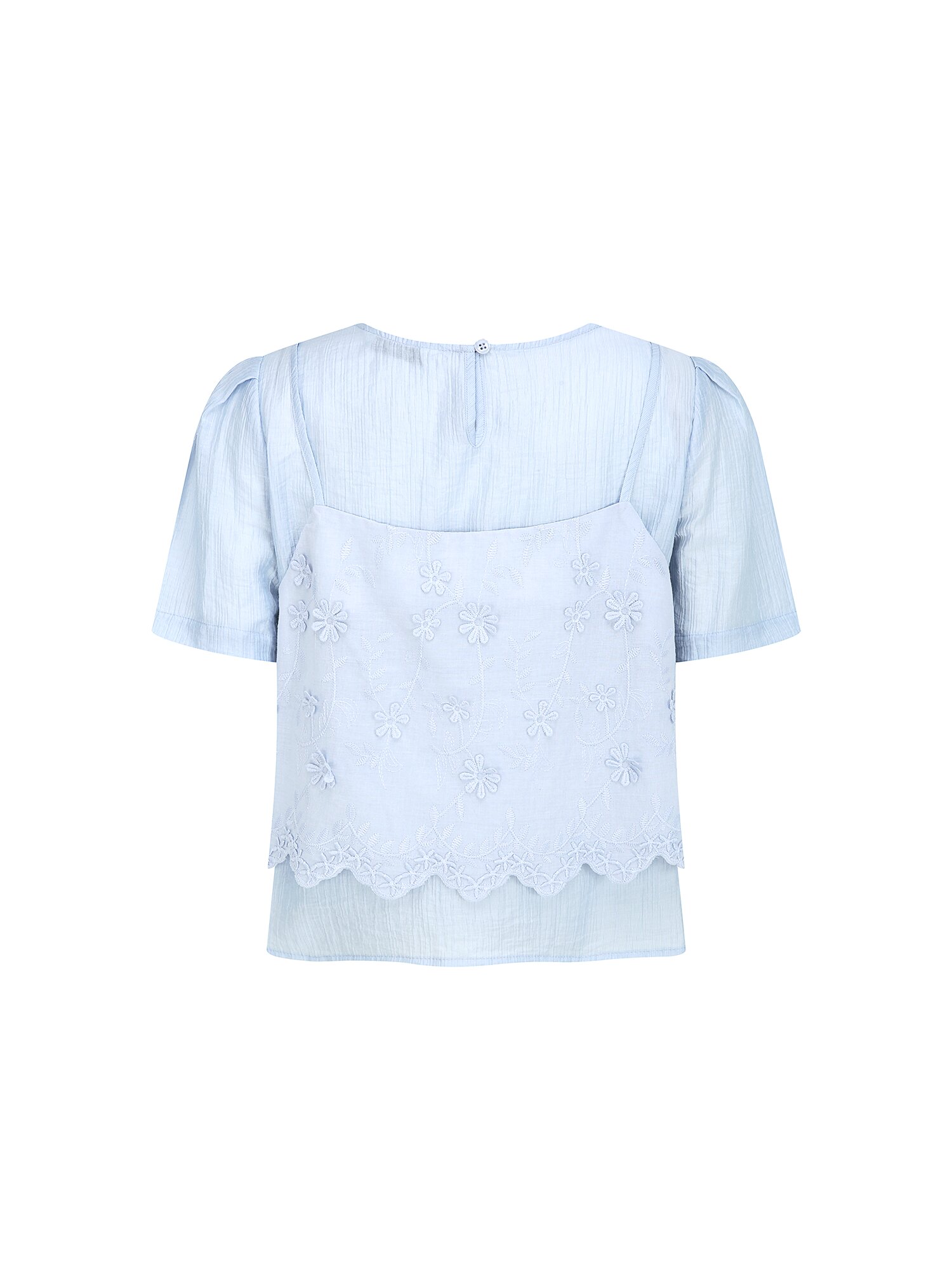 플라워 블라우스 +뷔스티에 세트 (LIGHT BLUE)