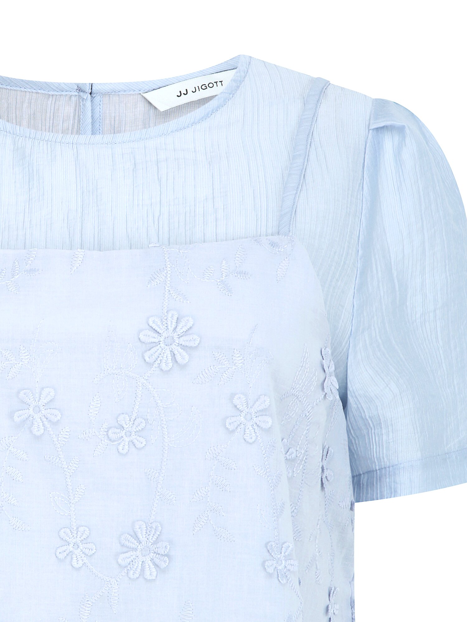 플라워 블라우스 +뷔스티에 세트 (LIGHT BLUE)