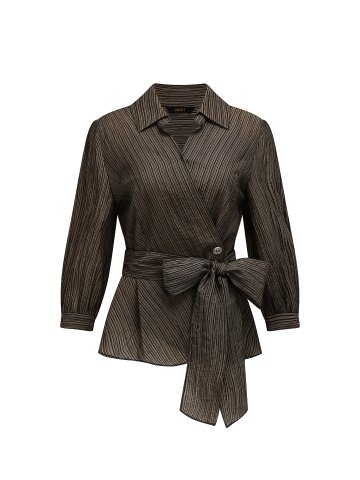 오픈 칼라 랩 블라우스 +이너 세트 