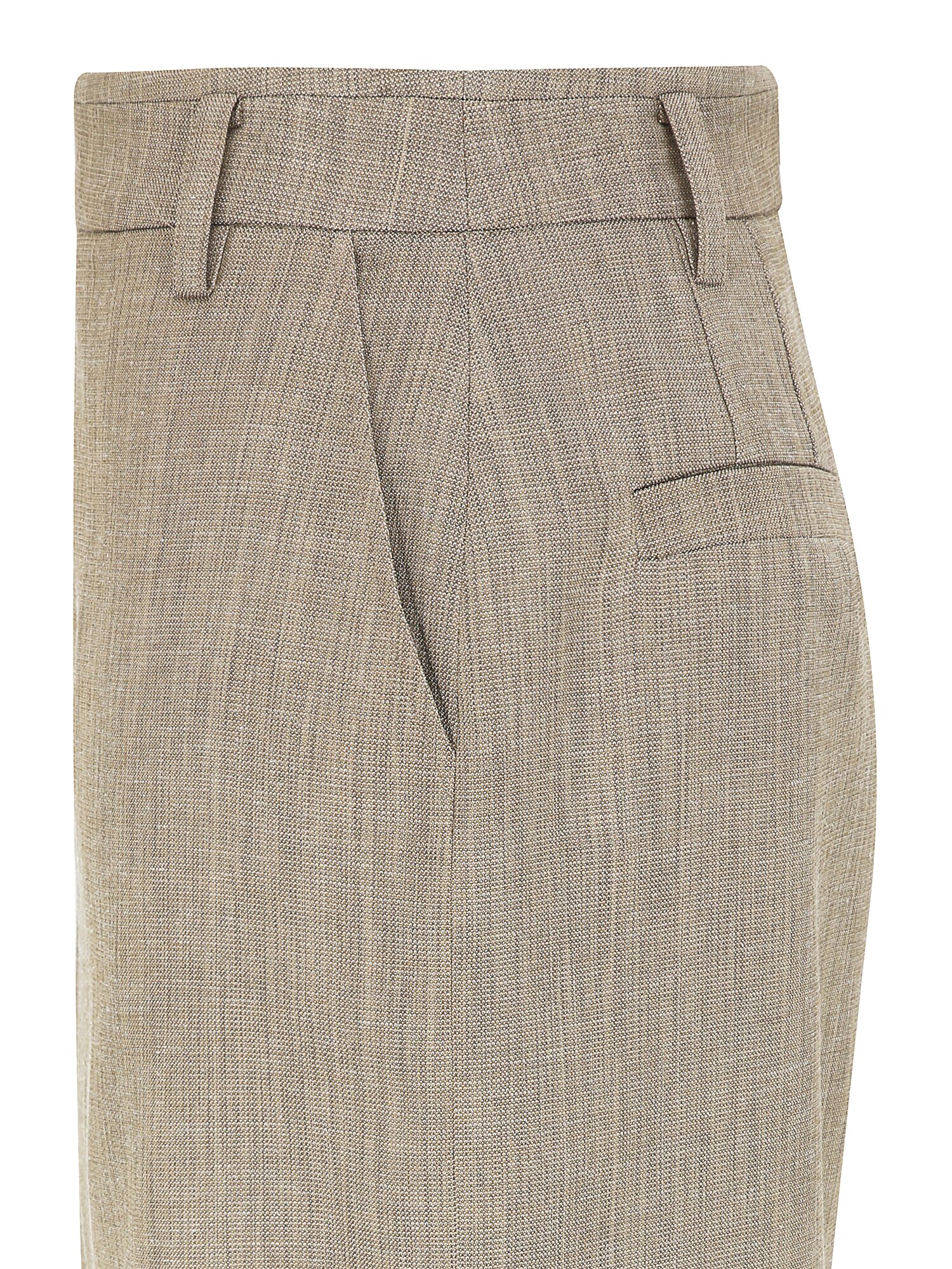 버튼 장식 슬릿 H라인 스커트 (DARK BEIGE)