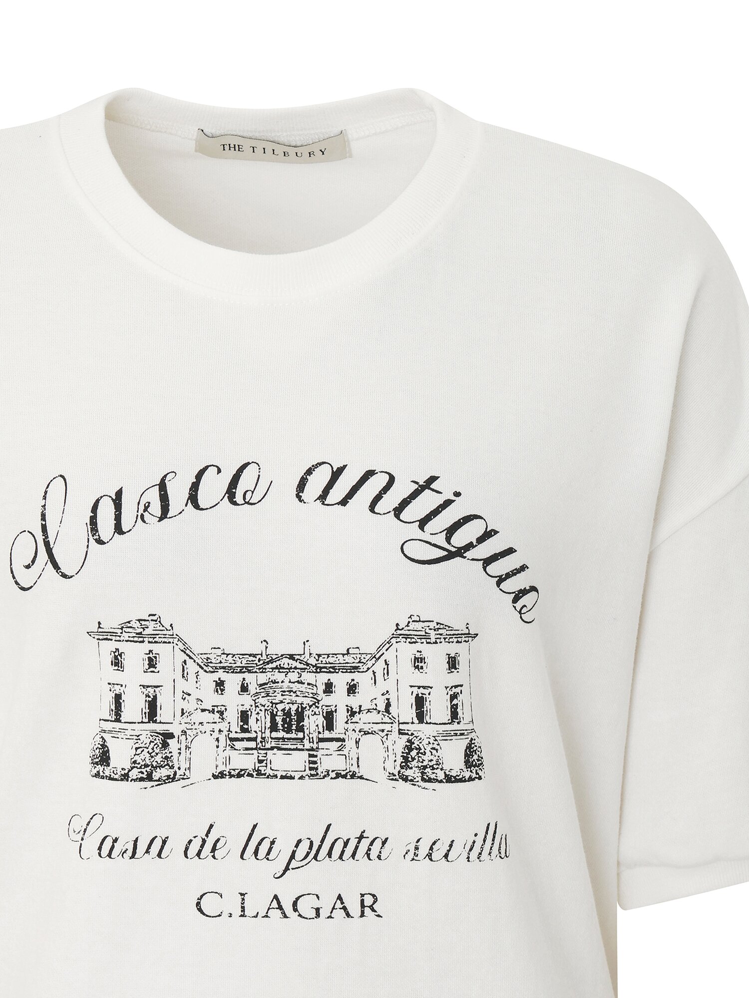 프린팅 밴딩 슬리브 티셔츠 (WHITE)