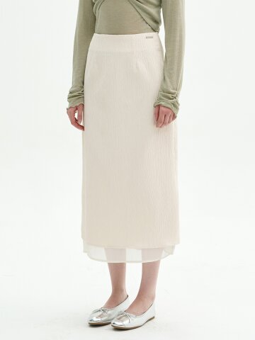 타이아 링클 쉬폰 레이어드 스커트