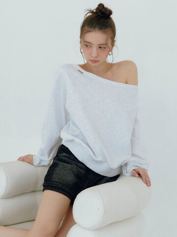 루미 오프숄더 스웻 셔츠