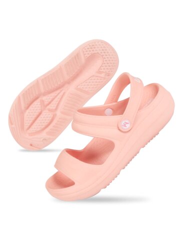 PWX Rainbow 여성용 EVA 키높이 쿠션샌들 로즈골드