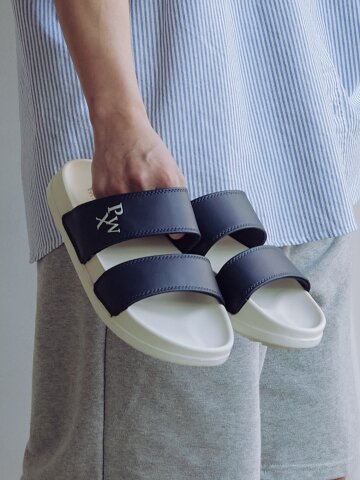 PWX Amplifier 아쿠아 남여공용 2벨크로 슬리퍼 네이비