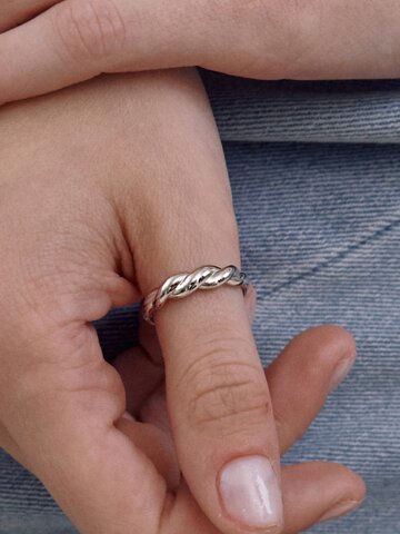925실버 벳 트위스트 반지