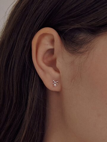 925실버 노엘 크로스 진주 귀걸이