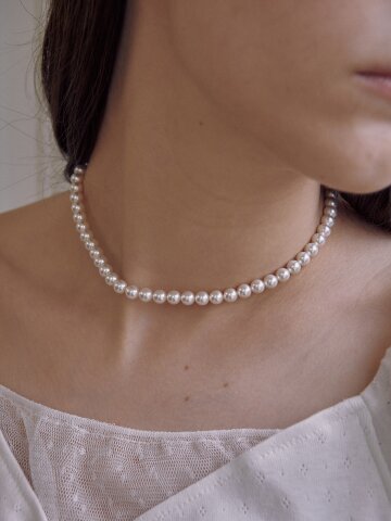 925실버 엘리즈 클래식 스와로브스키 진주 목걸이