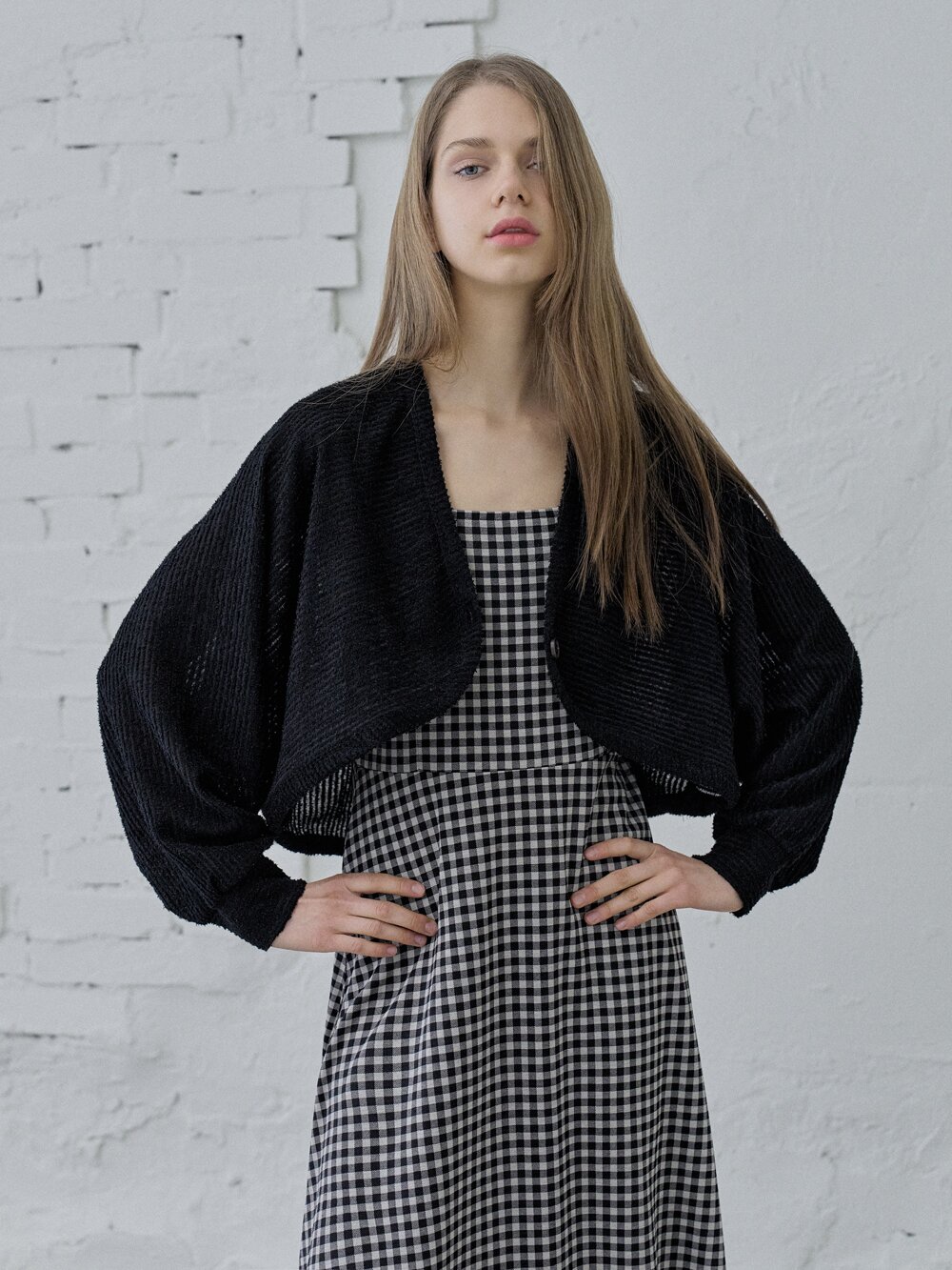 Boucle Knit Bolero - BLACK
