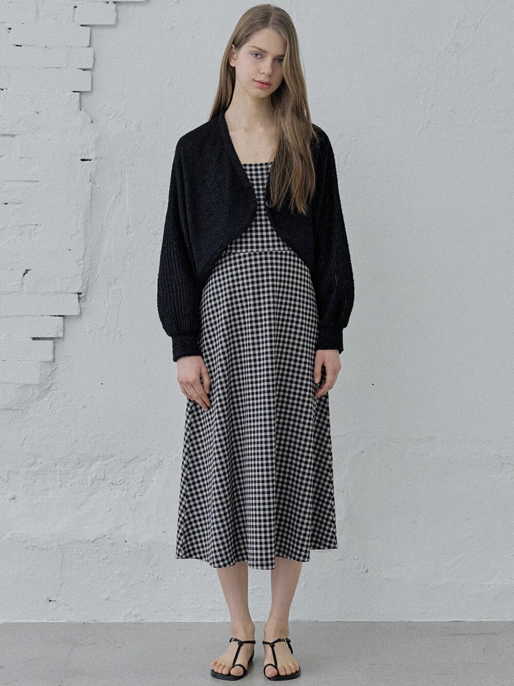 Boucle Knit Bolero - BLACK