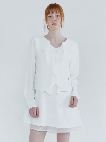 리오르 미니 드레스-러플 블라우스 셋업