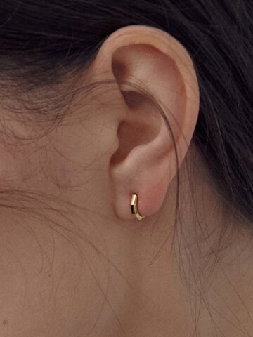 925실버 헤이즈 컷팅 원터치 링 귀걸이