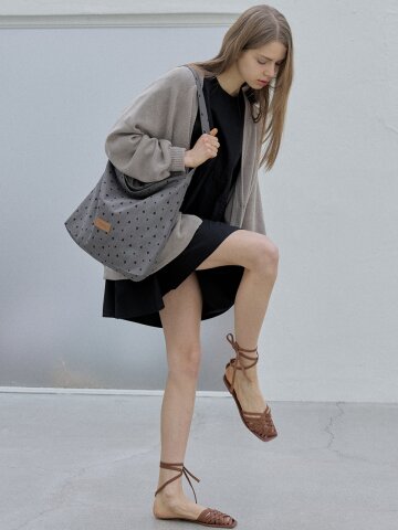 Heart Pattern Eco Bag - GREY