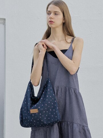 Heart Pattern Eco Bag - NAVY