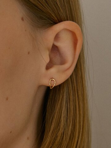 14k 오르 플로우 원터치 링 귀걸이