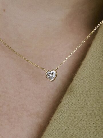 14k 러블 하트 큐빅 목걸이