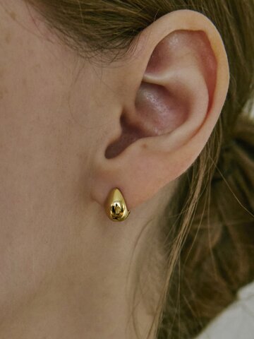 925실버 슬림 물방울 원터치 귀걸이