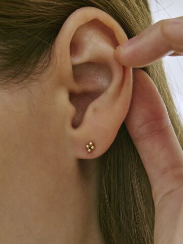 14k 버블 플라워 귀걸이