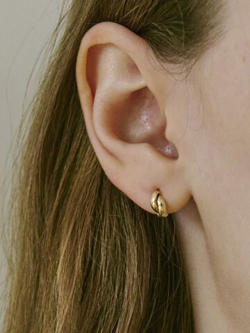 14k 스너그 원터치 링 귀걸이