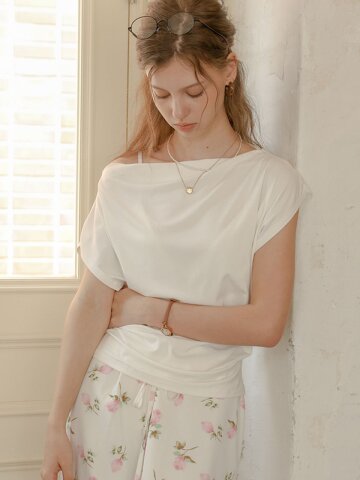 PM_Draped cap sleeve top_2color