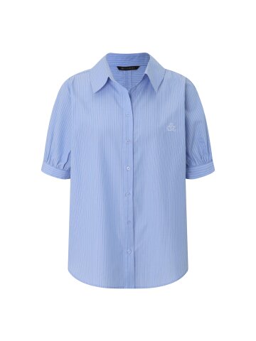 퍼프 리본 소매 스트라이프 블라우스 