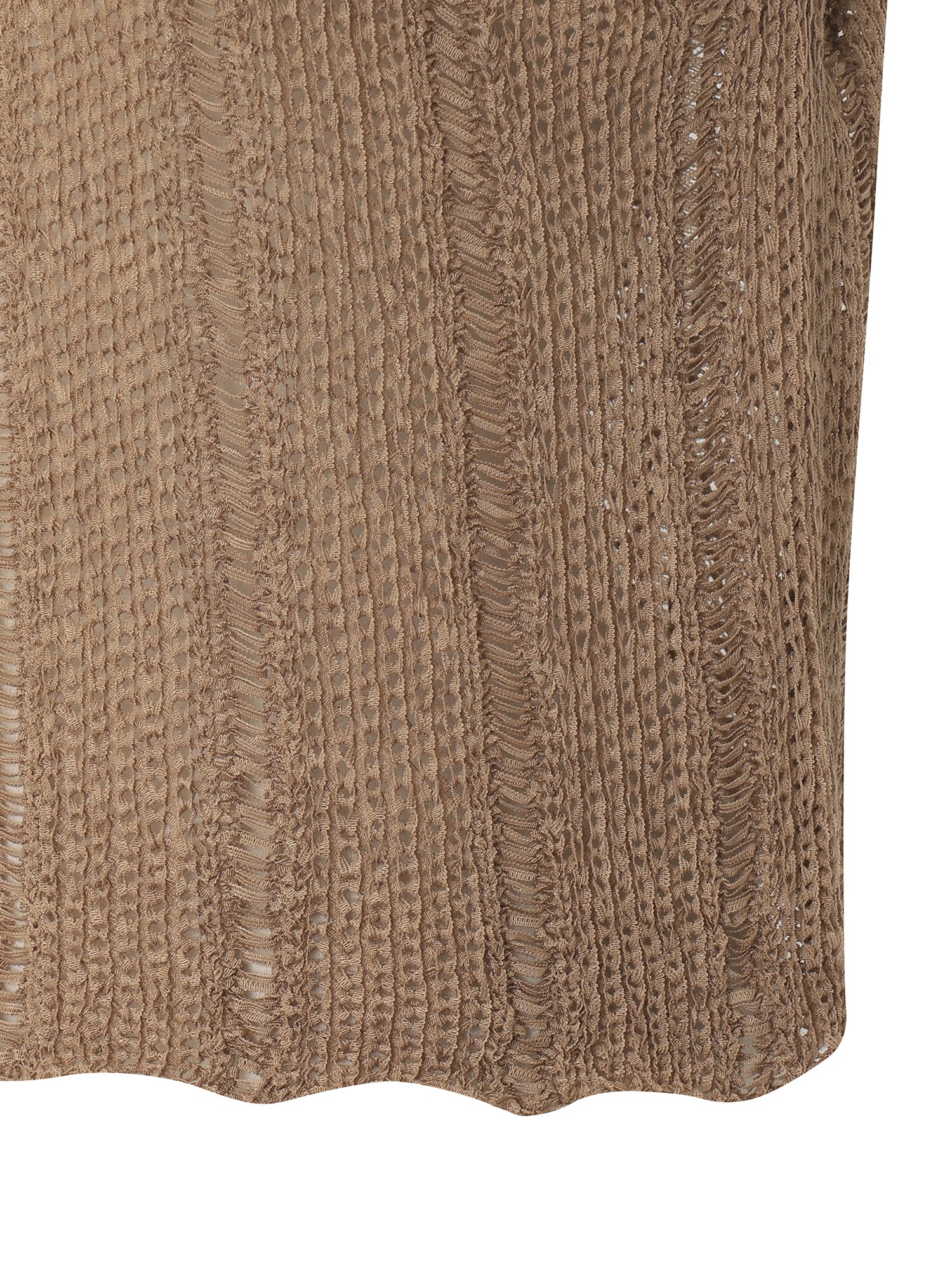 크로셰 라운드넥 풀오버 니트 (BROWN)