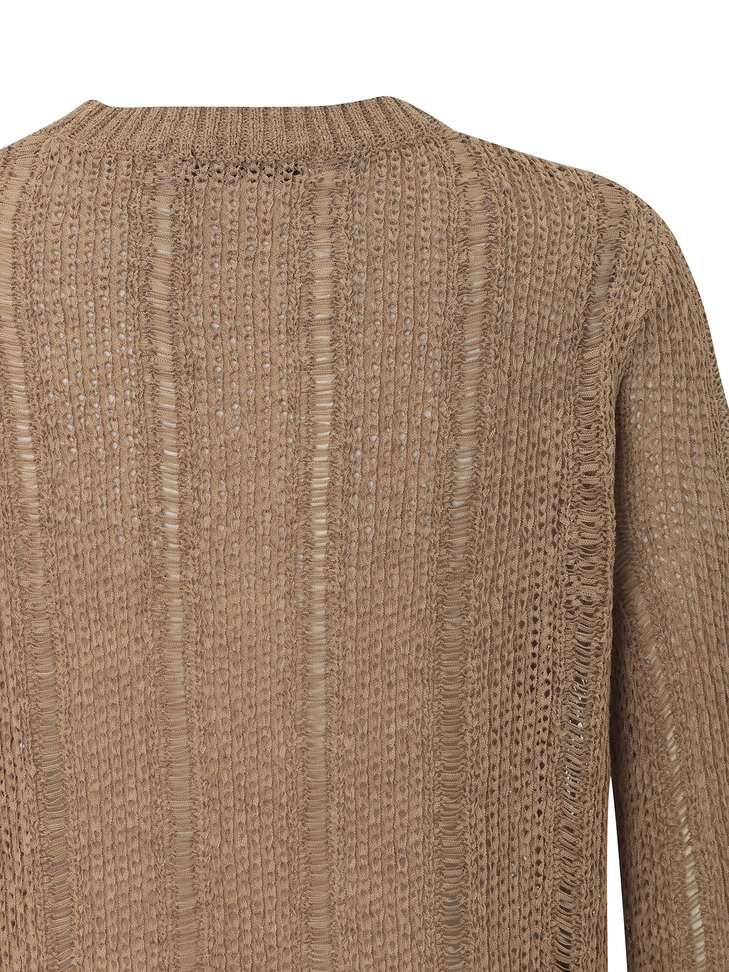 크로셰 라운드넥 풀오버 니트 (BROWN)