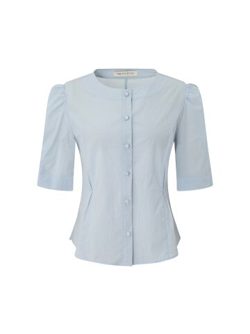 라운드넥 퍼프 블라우스 