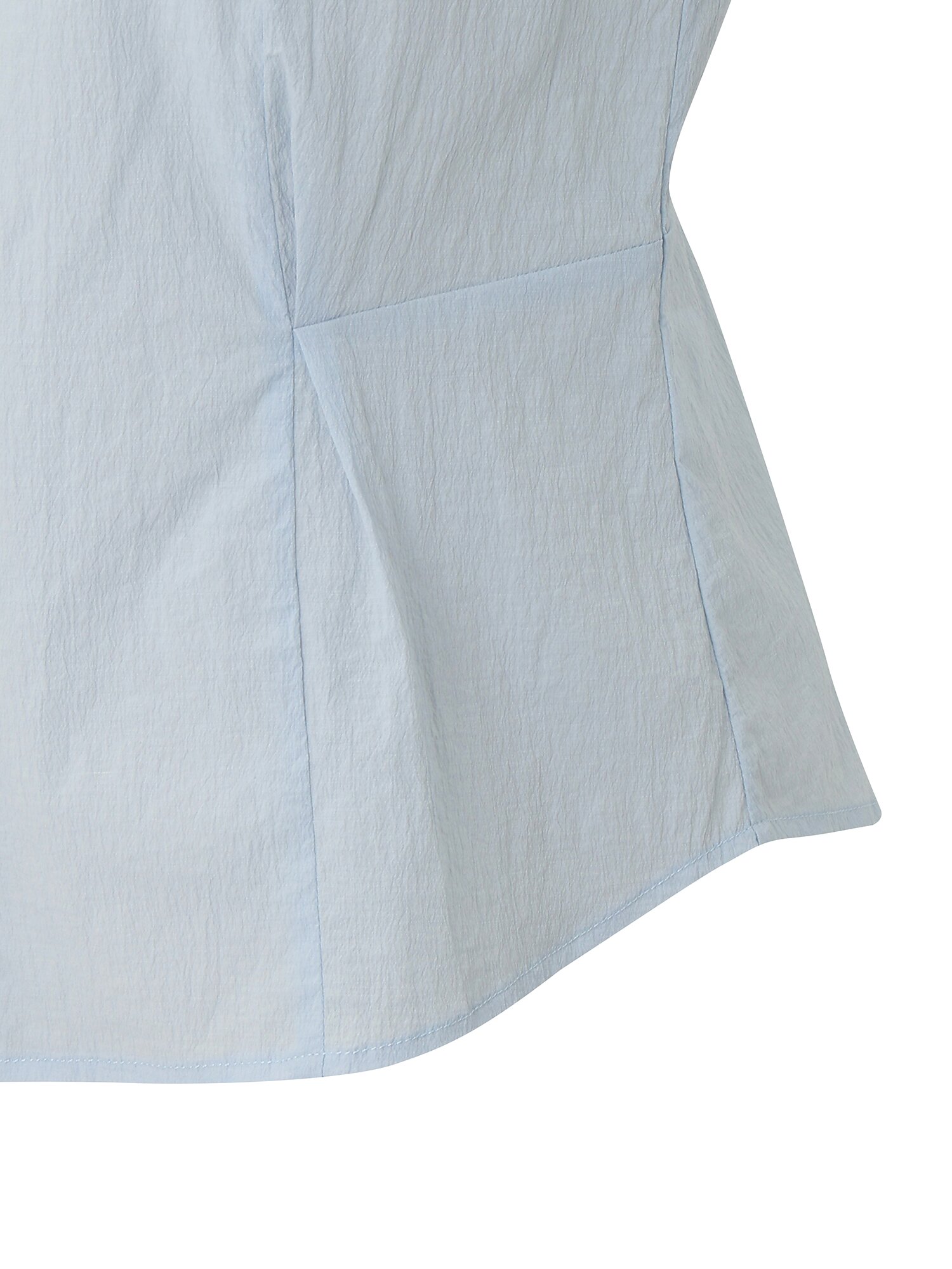 라운드넥 퍼프 블라우스 (SKY BLUE)