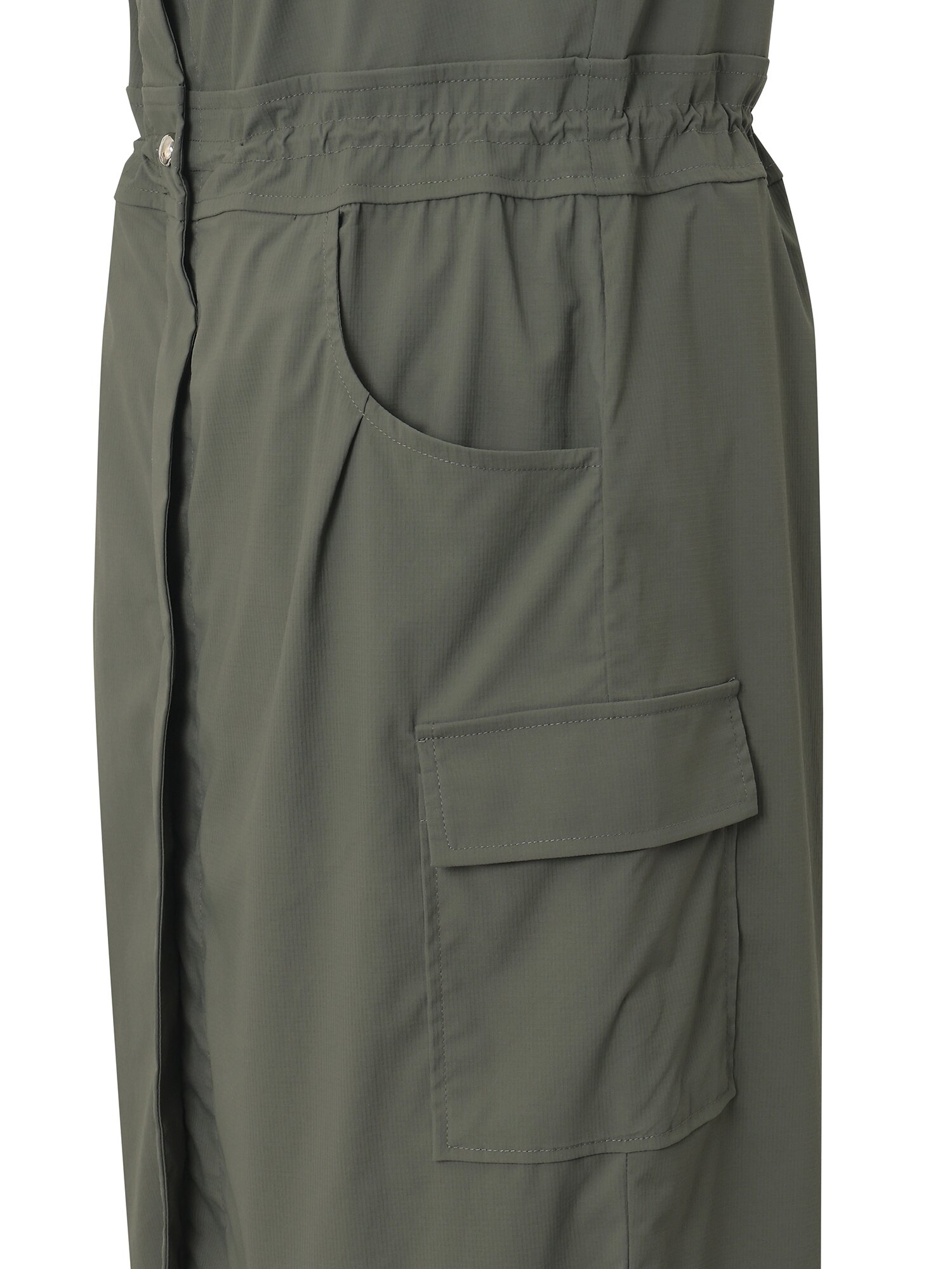 블라우스 레이어드 뷔스티에 원피스 (KHAKI)