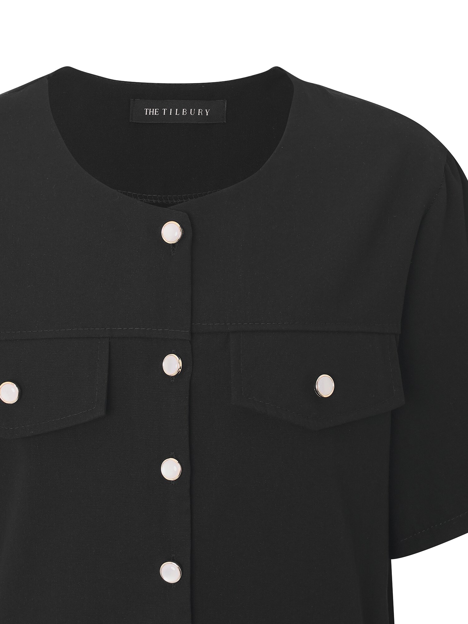 라운드넥 하프 슬리브 재킷 (BLACK)