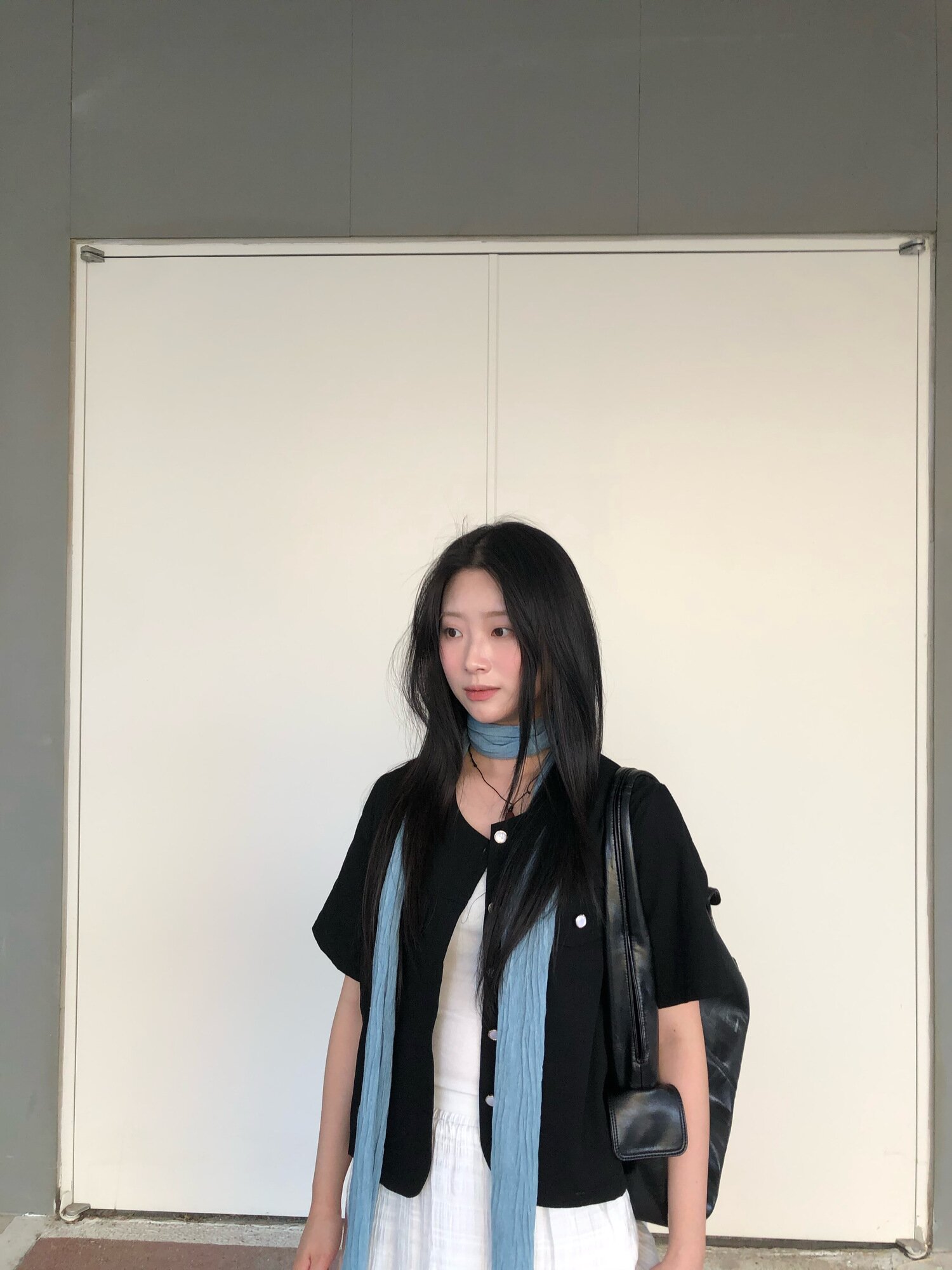 라운드넥 하프 슬리브 재킷 (BLACK)
