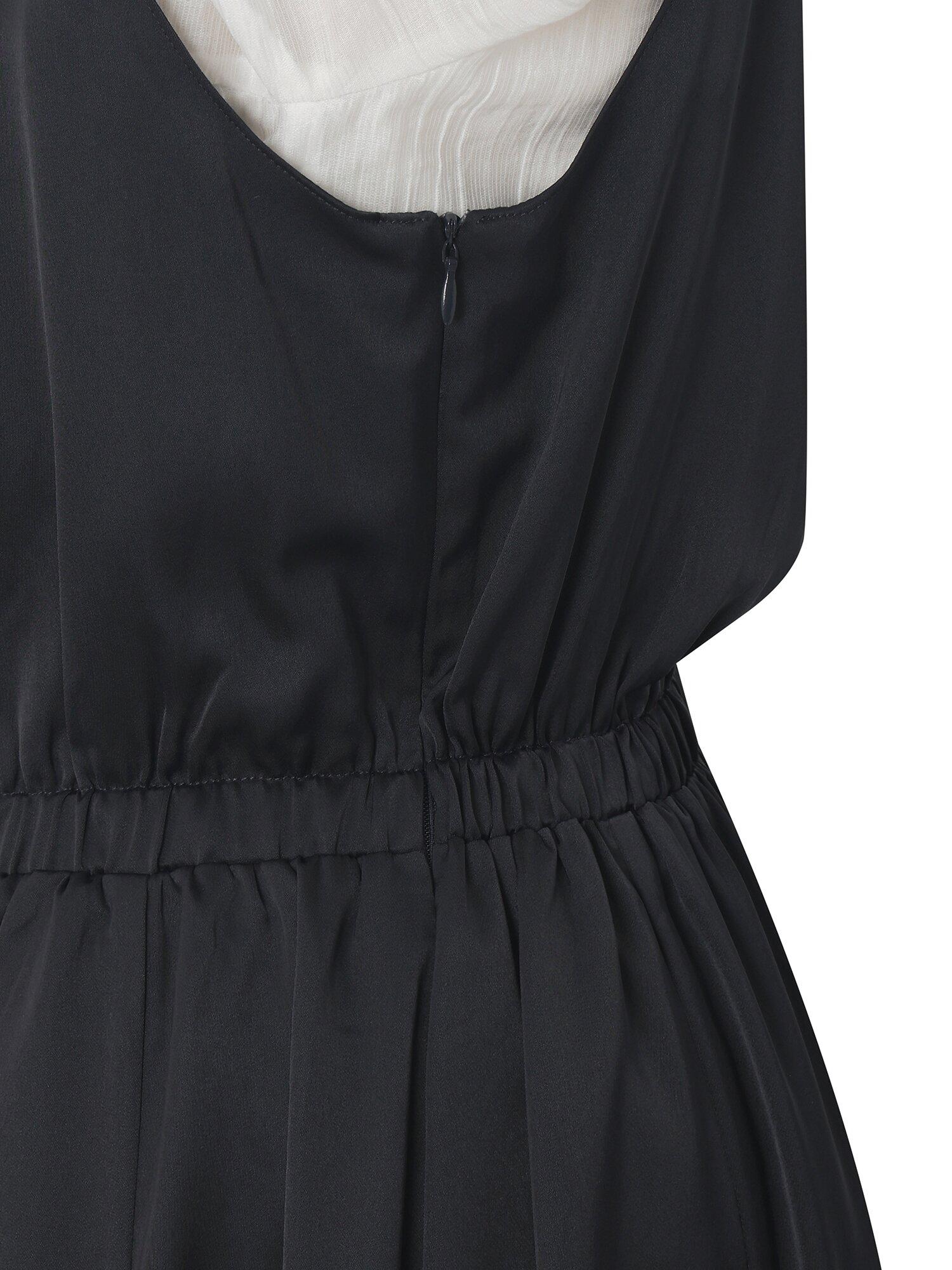 블라우스 레이어드 뷔스티에 원피스 (DARK NAVY)