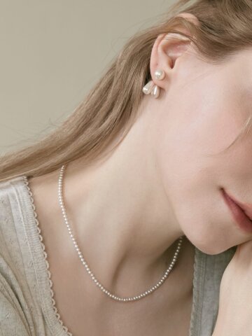 (925 Silver) Pearl Bead Line Set