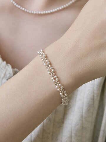 (925 Silver) Pearl Rhythm Bracelet
