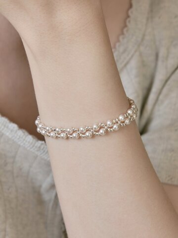(925 Silver) Pearl Veil Bracelet