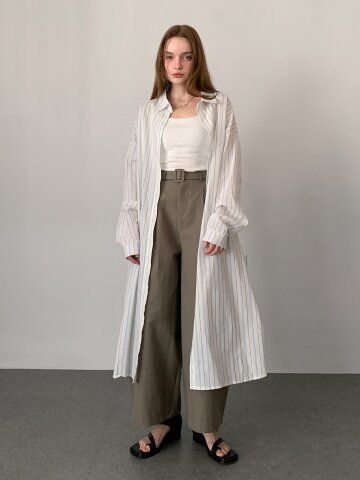 스트라이프 롱 셔츠 (3colors)