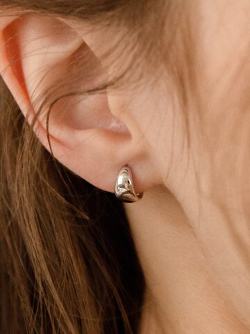 925실버 미니 물방울 원터치 링 귀걸이