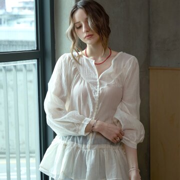 텐셀 루즈 티어드블라우스_IVORY