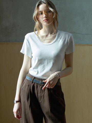 텐셀 코튼 유넥티셔츠 WHITE