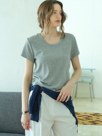 텐셀 코튼 유넥티셔츠 GRAY