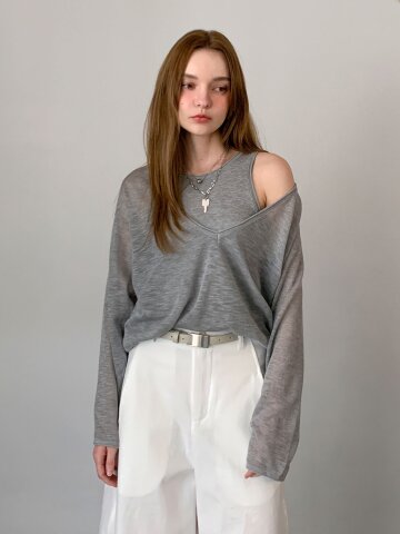 [SET] 베이직 나시+딥 브이넥 니트 세트 (3colors)