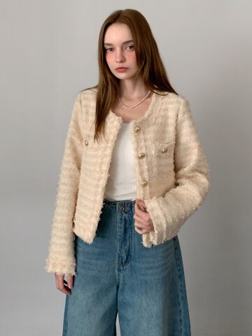 골드 버튼 트위드 자켓 (2colors)