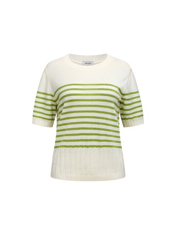 스트라이프 하프 슬리브 니트 