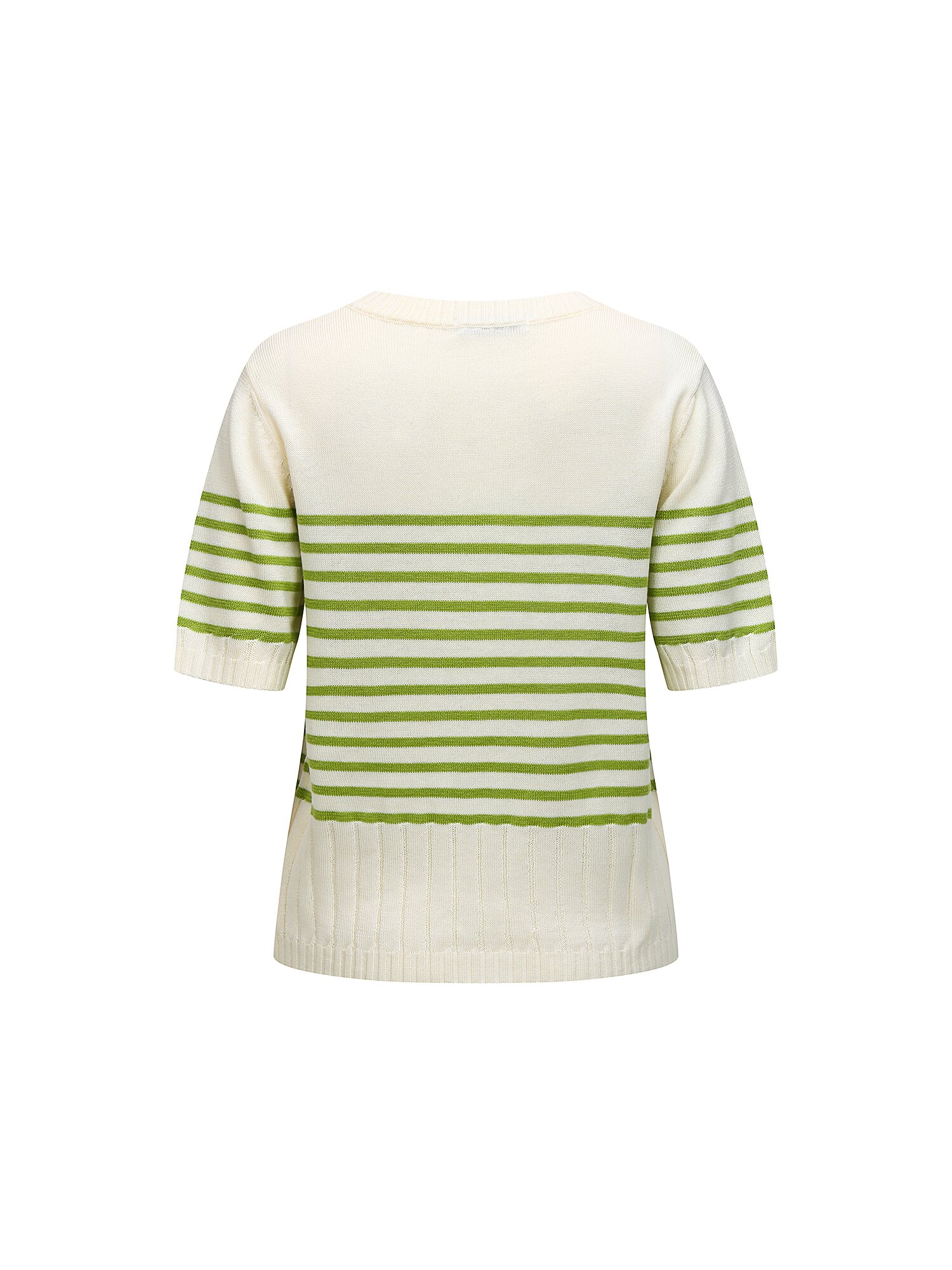 스트라이프 하프 슬리브 니트 (LIGHT GREEN)