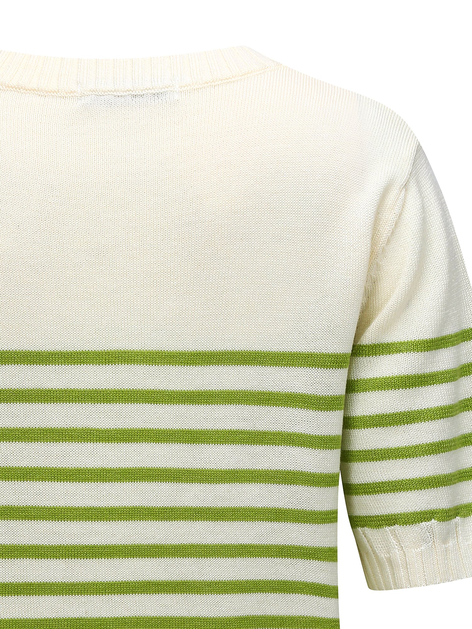 스트라이프 하프 슬리브 니트 (LIGHT GREEN)