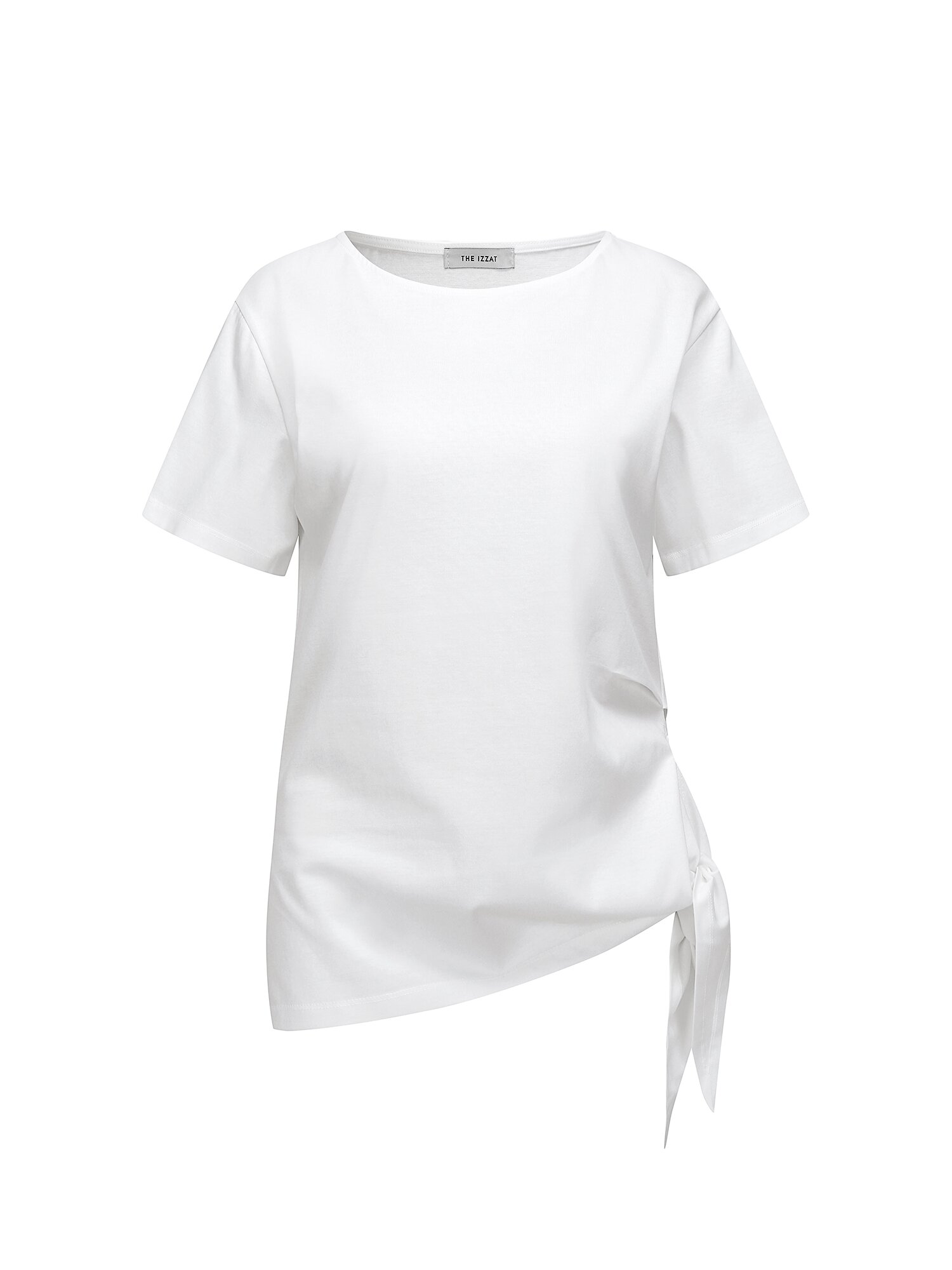 코튼 트위스트 보트넥 티셔츠 (IVORY)