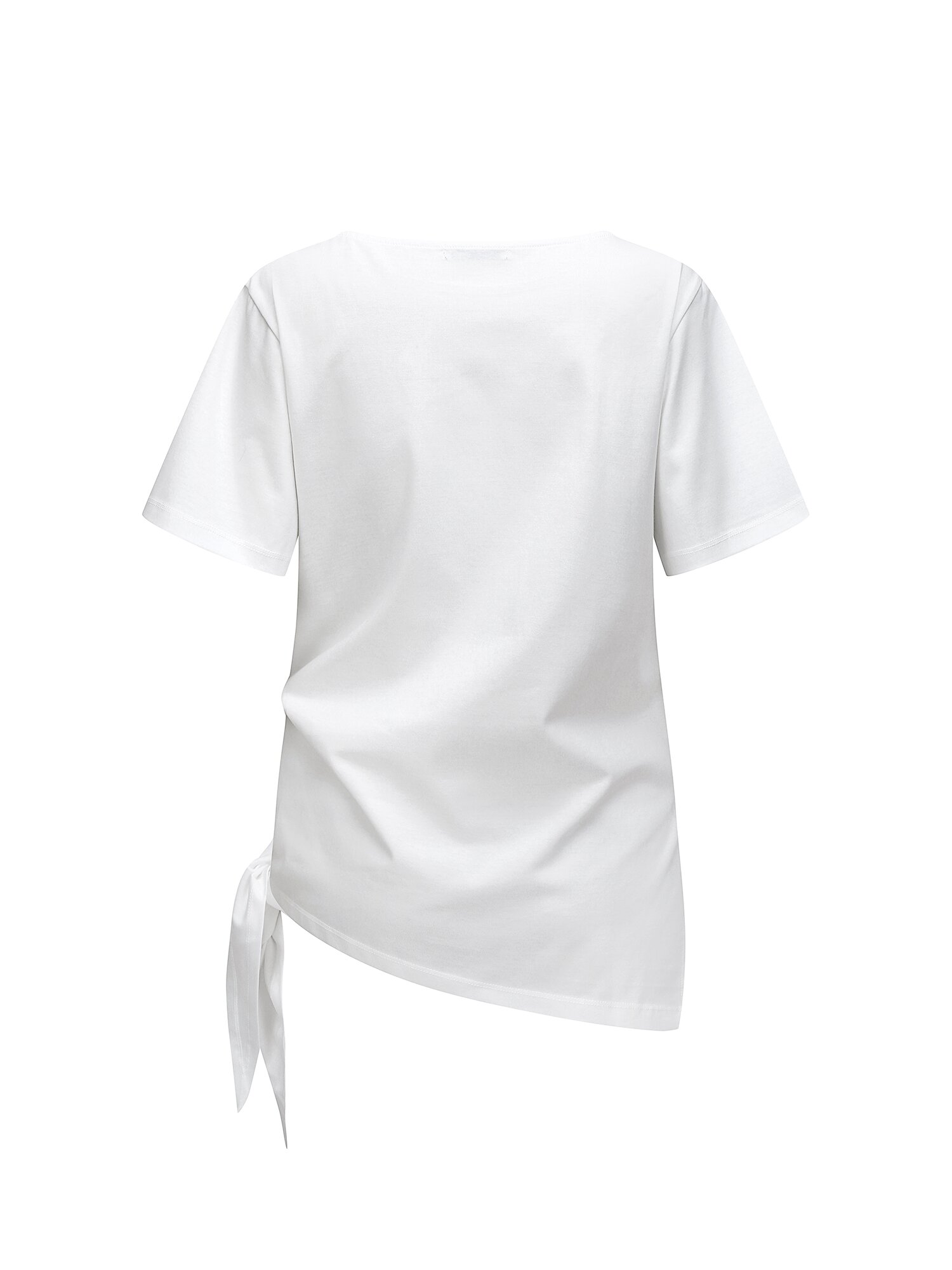 코튼 트위스트 보트넥 티셔츠 (IVORY)