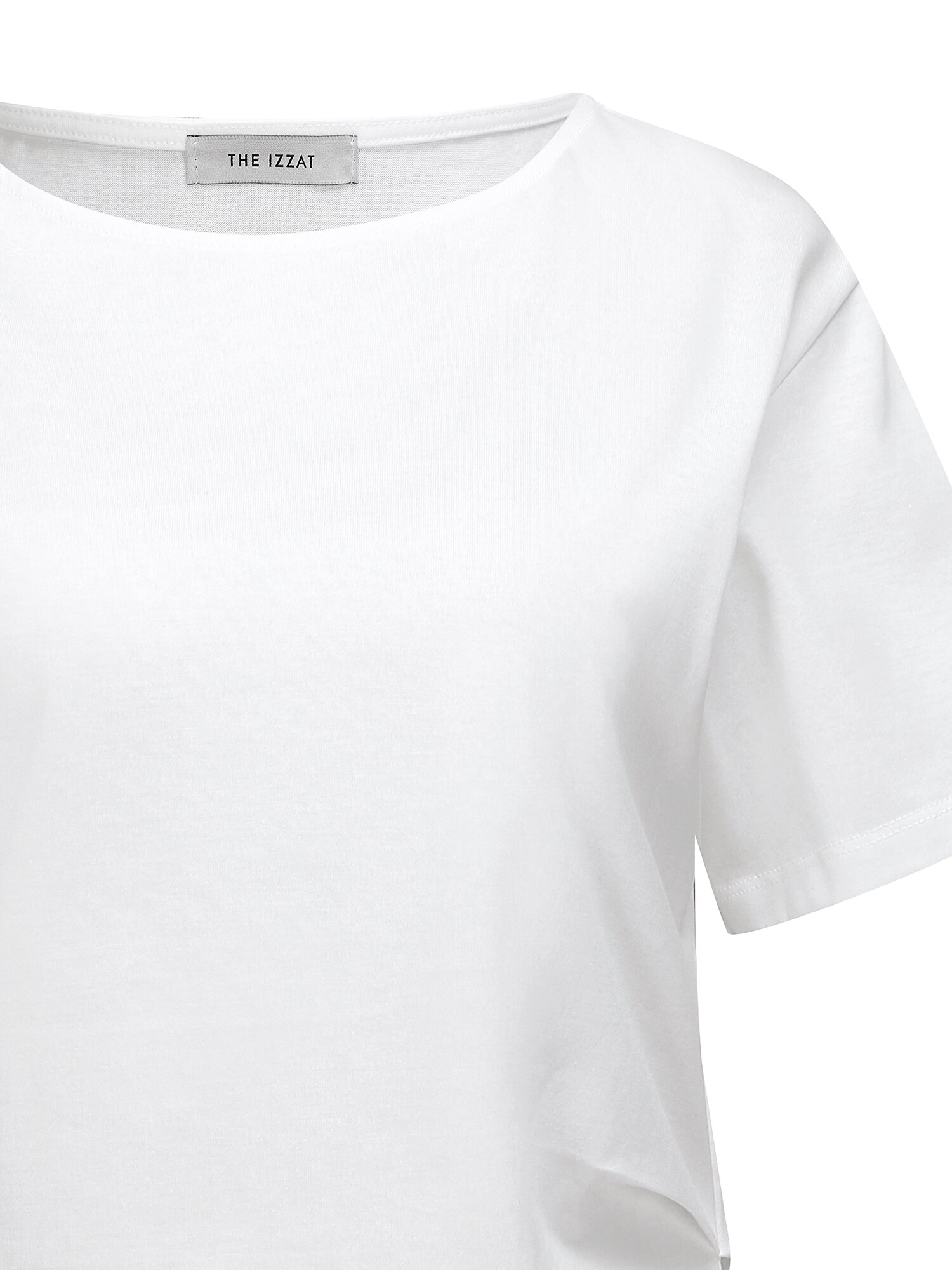 코튼 트위스트 보트넥 티셔츠 (IVORY)