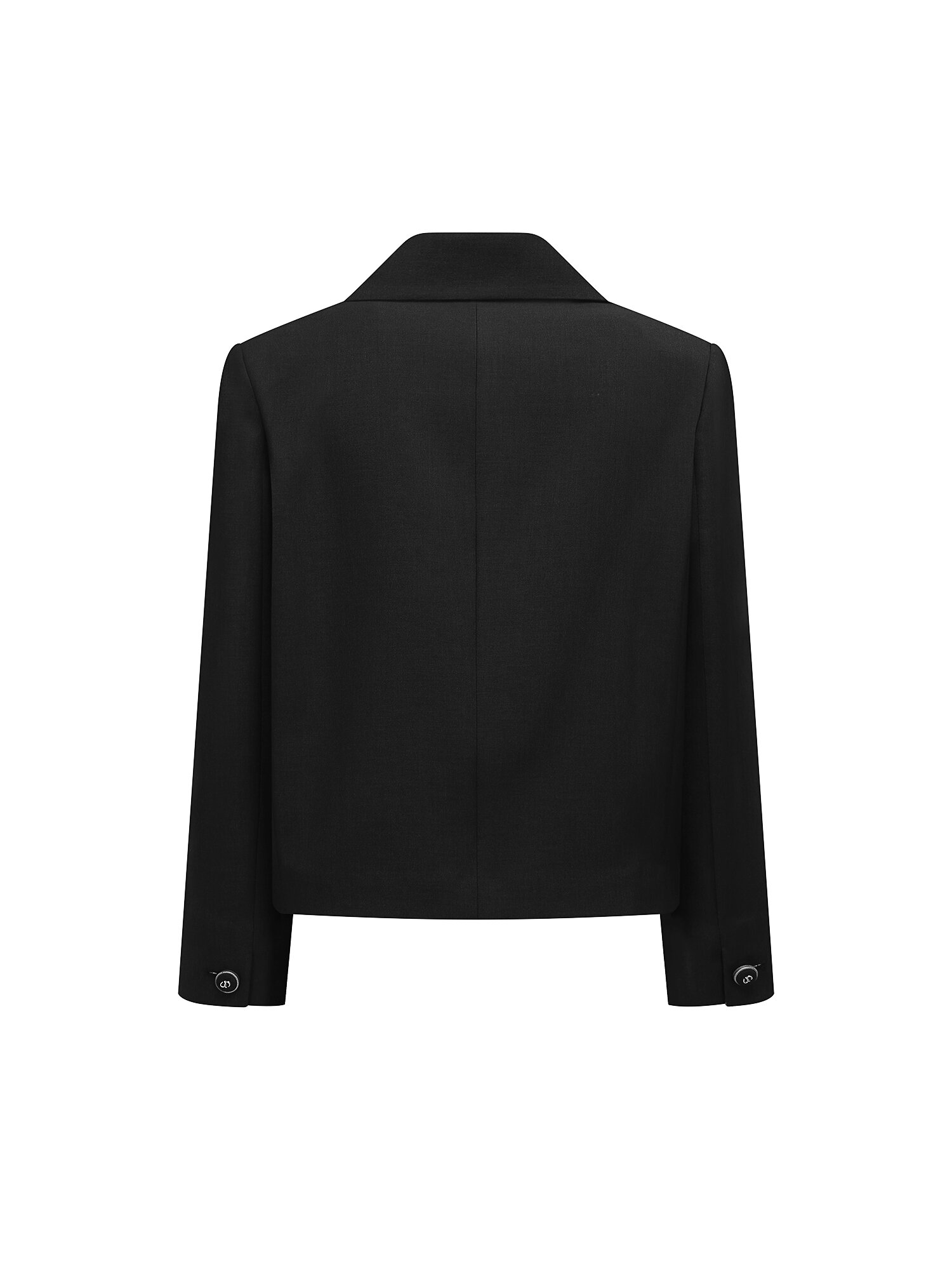 스티치 포켓 더블 크롭 재킷 (DARK GREY)